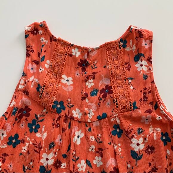 Francesca’s x Jun & Ivy Coral Floral Tank Top Large - Picture 6 of 9